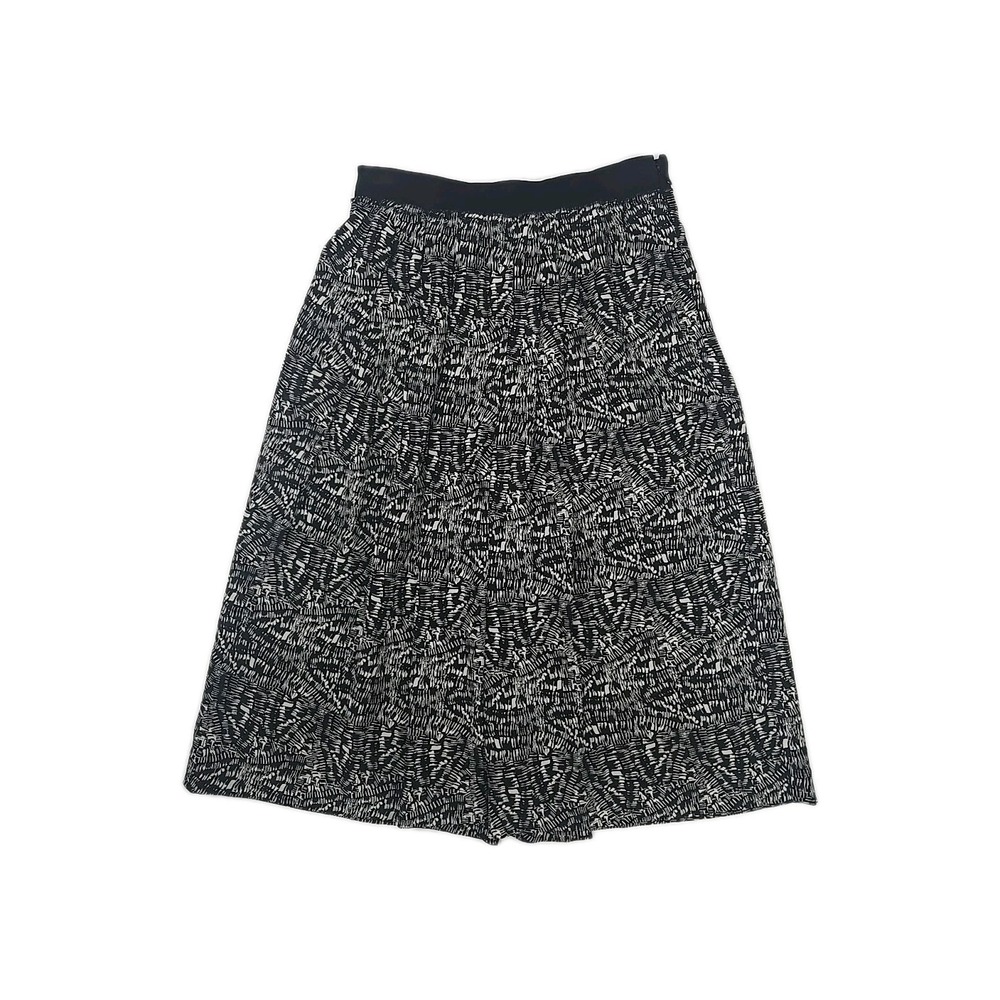 Rebecca‎ Taylor Black-White Print 100% Silk Culotte Pant-Skirt Lined & Pockets 0